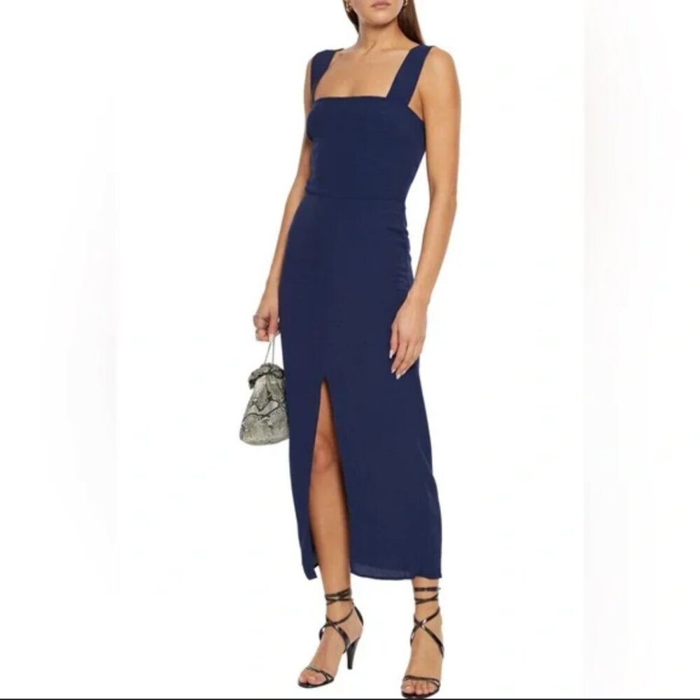 Reformation Graciella Navy Sleeveless Maxi Dress